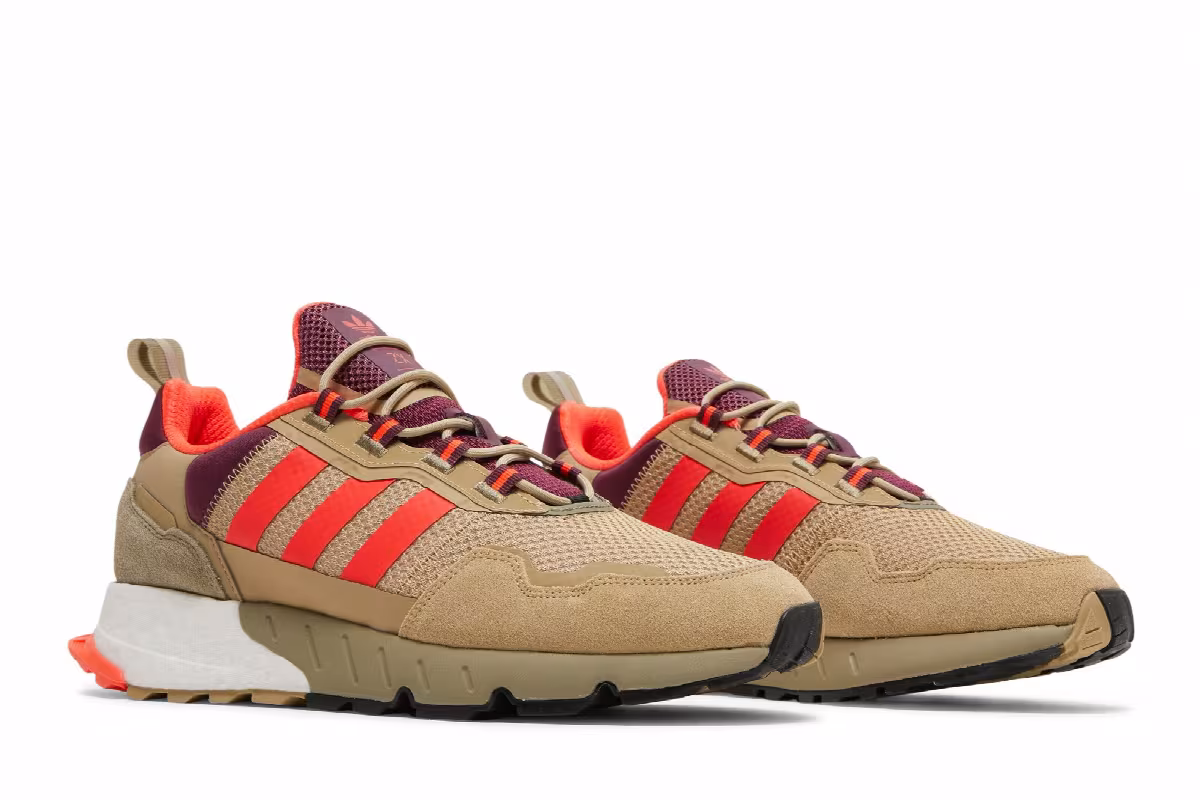 Adidas ZX 1K Boost Beige Tone Victory Crimson, view 9