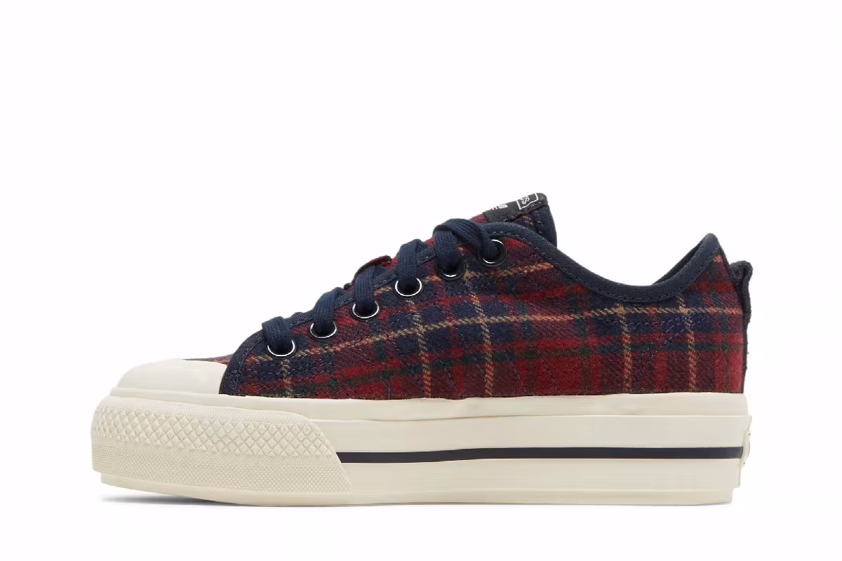 Adidas Women's Nizza RF Platform Mid Plaid, view 4