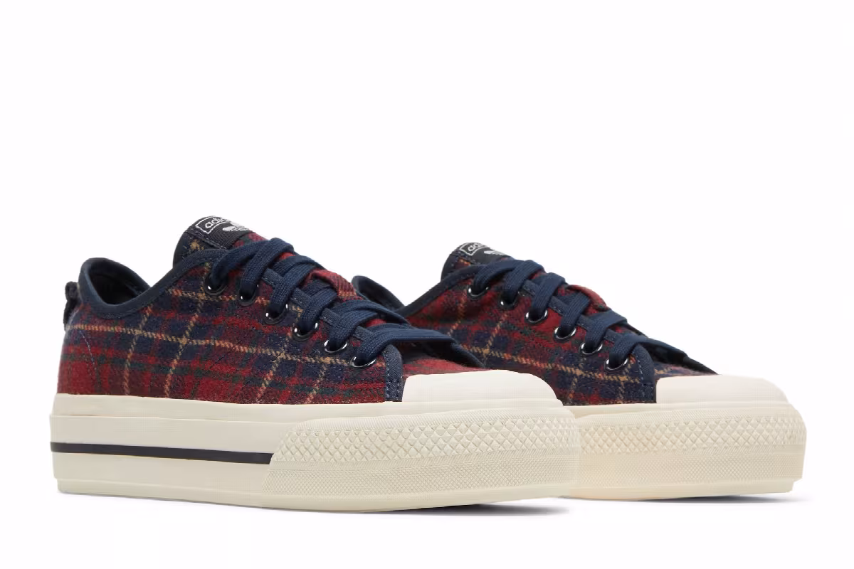 Adidas Women's Nizza RF Platform Mid Plaid, view 9