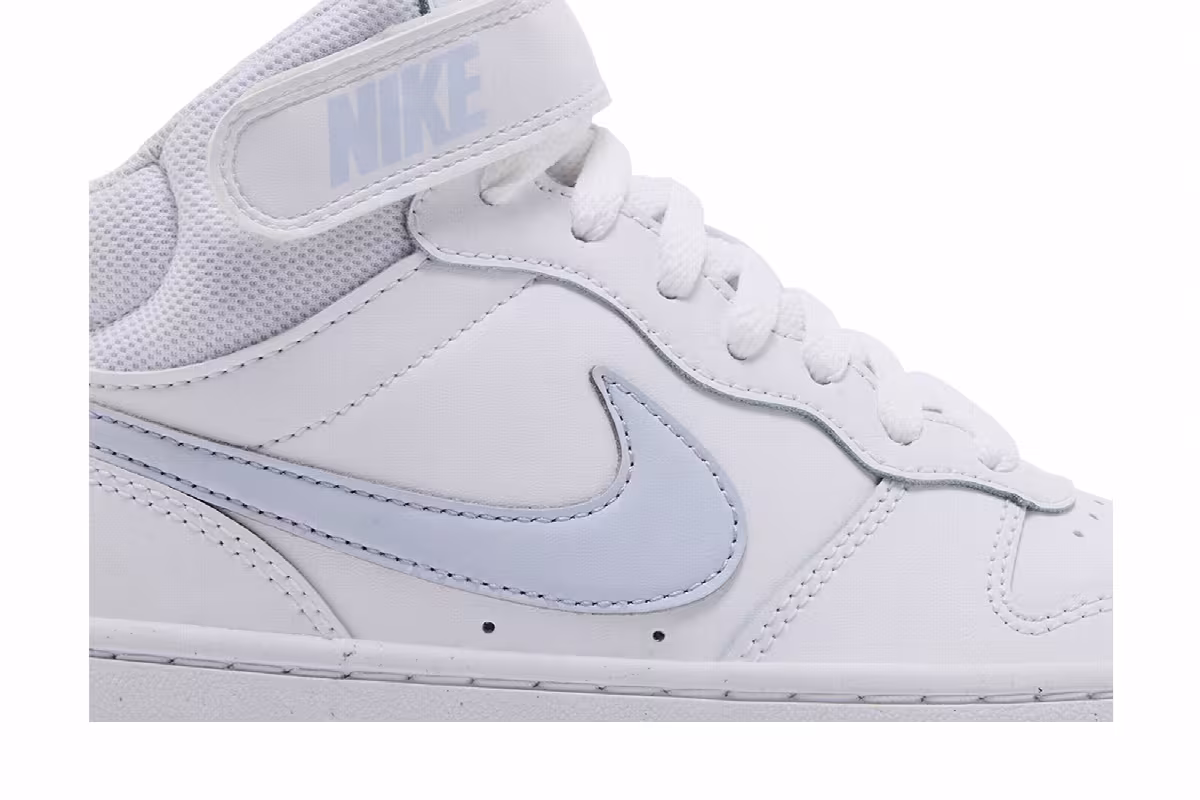 Nike Court Borough Mid 2 GS White Stadium Green, view 3