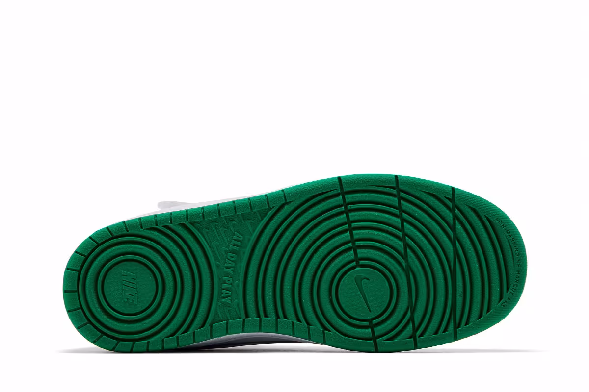 Nike Court Borough Mid 2 GS White Stadium Green, view 5