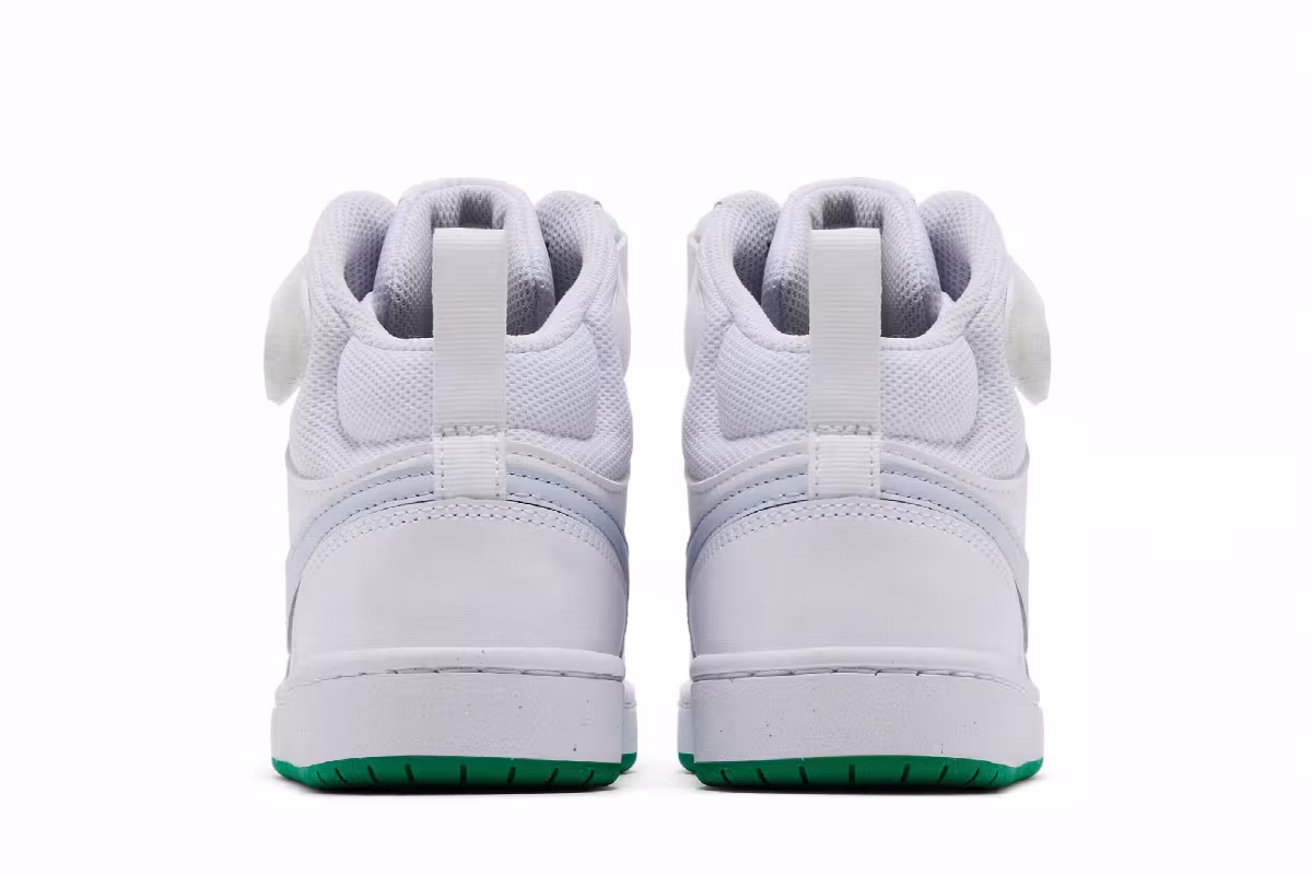 Nike Court Borough Mid 2 GS White Stadium Green, view 7