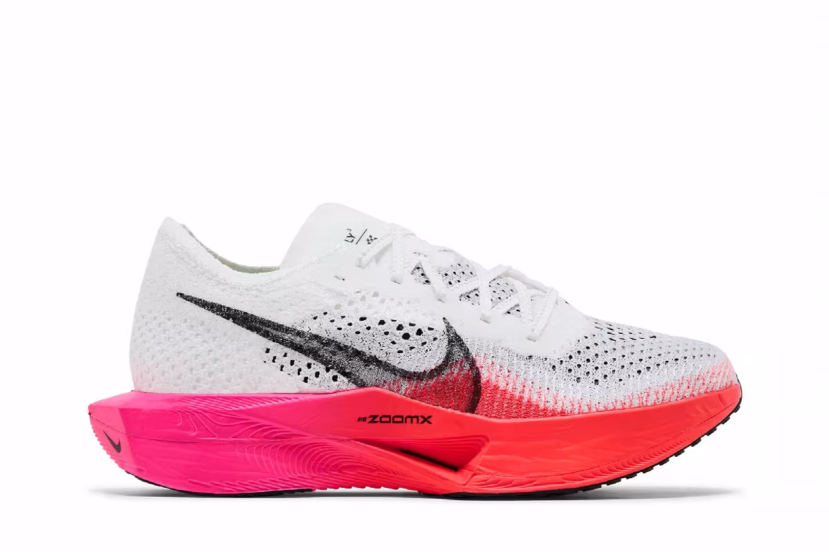 Nike Women's ZoomX VaporFly Next% 3 White Crimson Pink, view 2