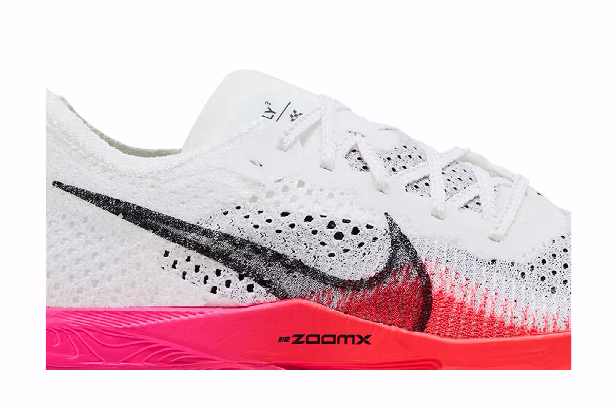 Nike Women's ZoomX VaporFly Next% 3 White Crimson Pink, view 3