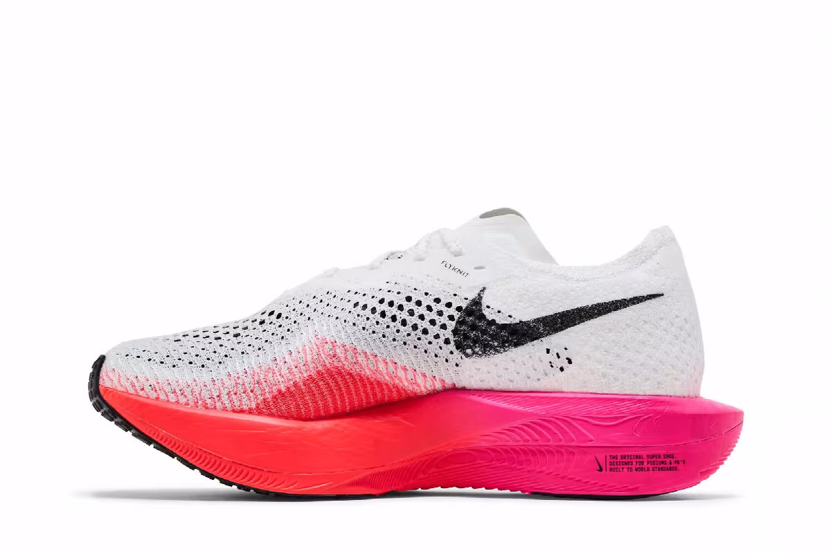 Nike Women's ZoomX VaporFly Next% 3 White Crimson Pink, view 4