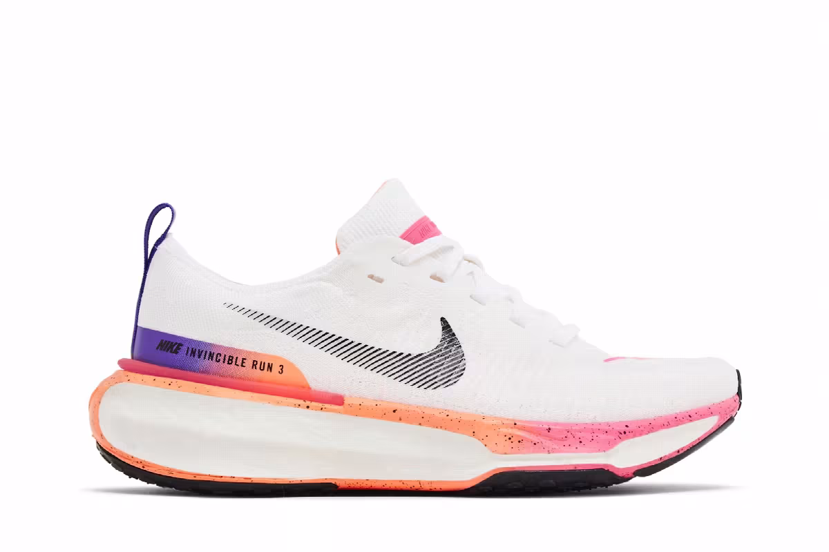 Nike Women's ZoomX Invincible Run Flyknit 3 White Mango Pink, view 2