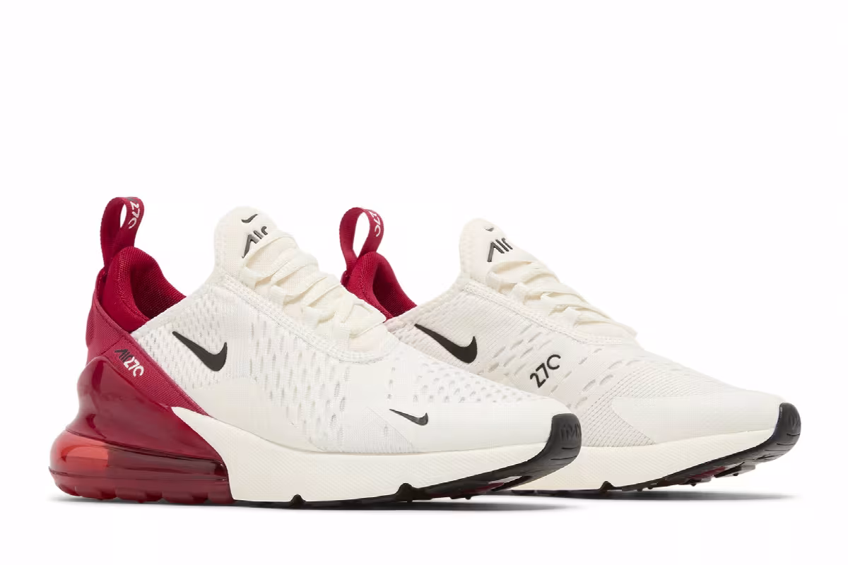 Nike Women's Air Max 270 Sail Gym Red, view 9