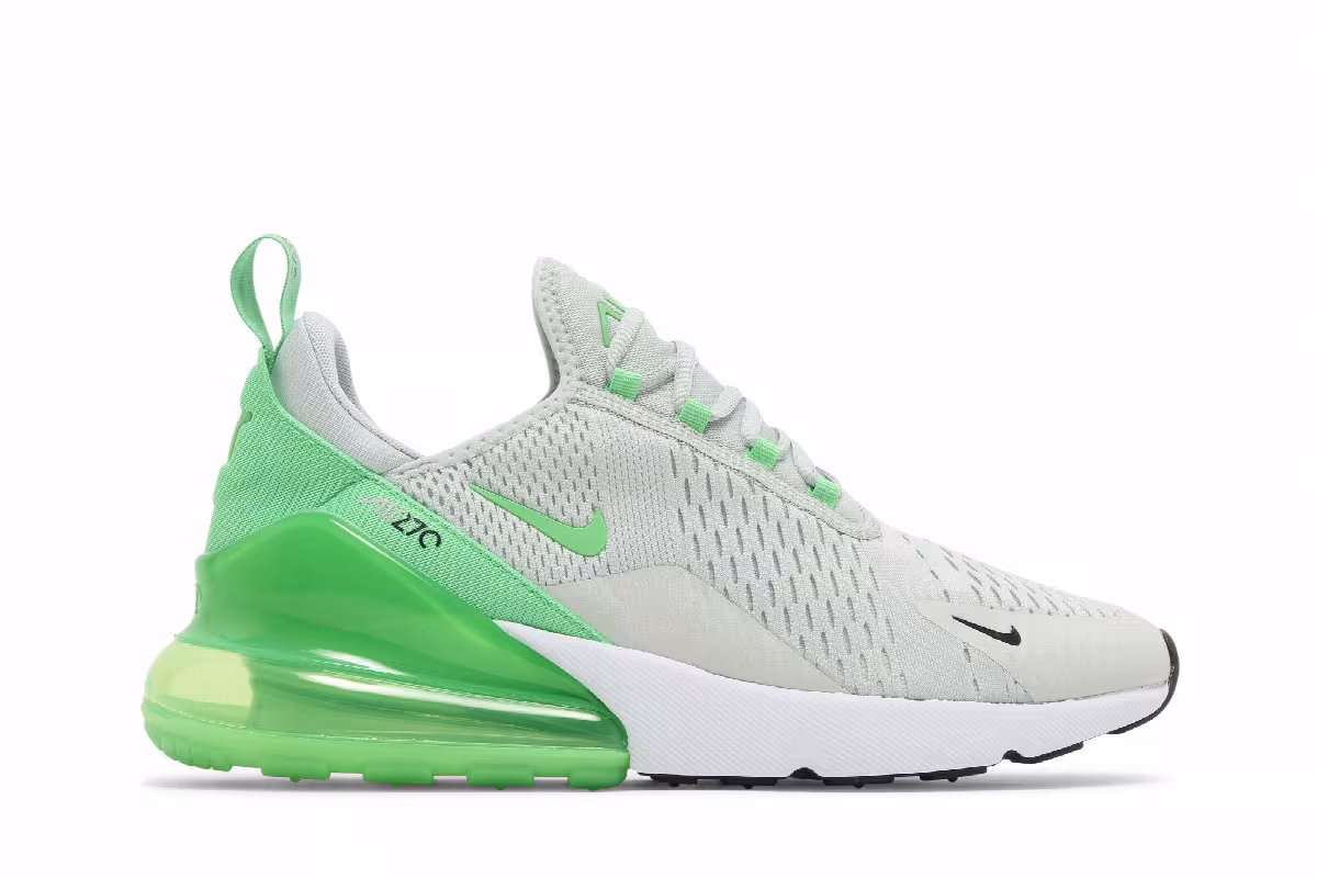 Nike Men's Air Max 270 Light Silver Green Shock, view 2