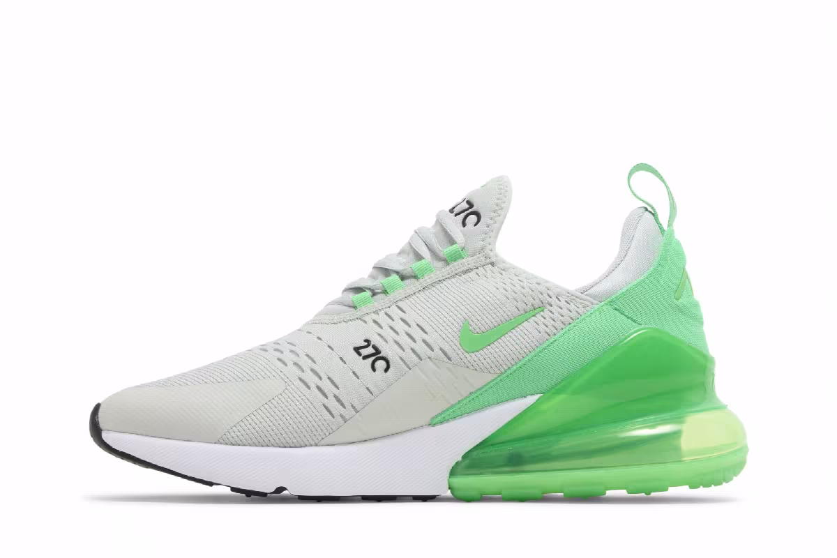 Nike Men's Air Max 270 Light Silver Green Shock, view 4