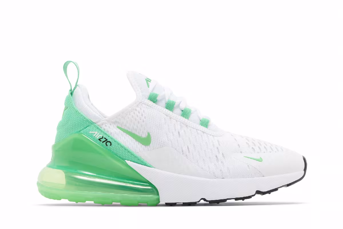 Nike Women's Air Max 270 White Green Shock, view 2