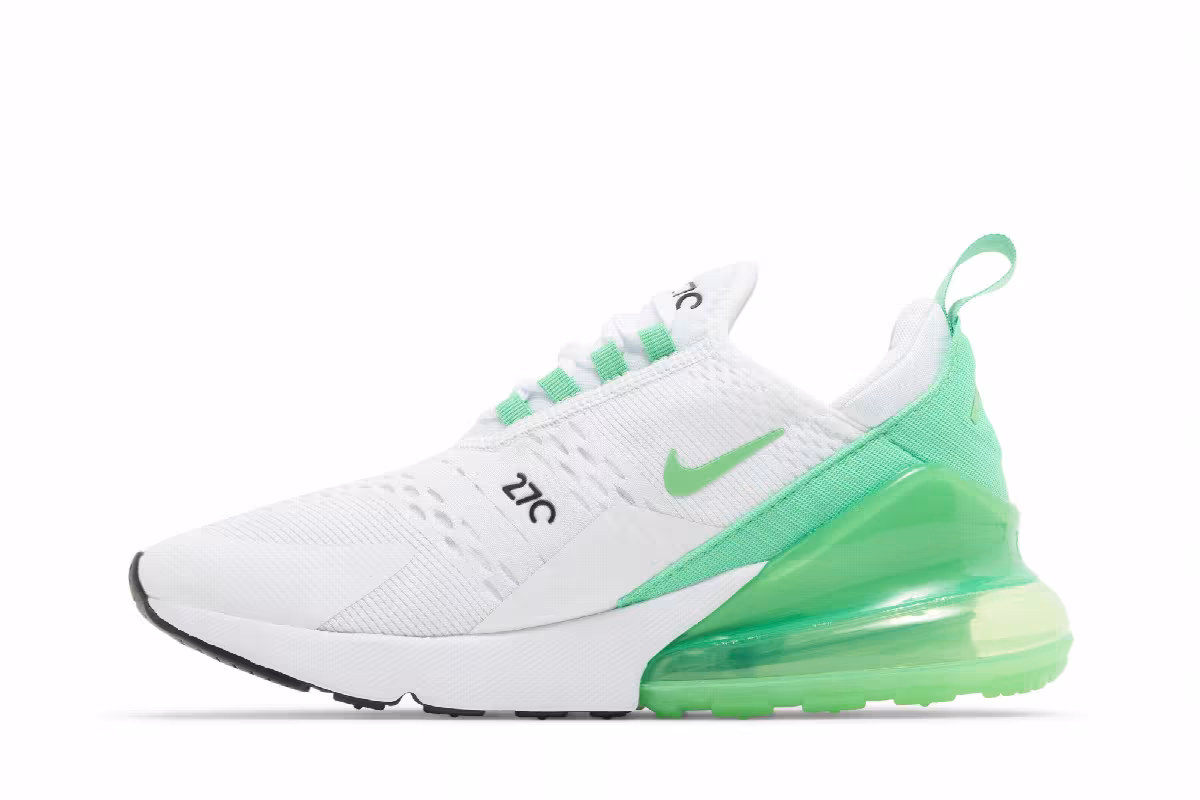 Nike Women's Air Max 270 White Green Shock, view 4