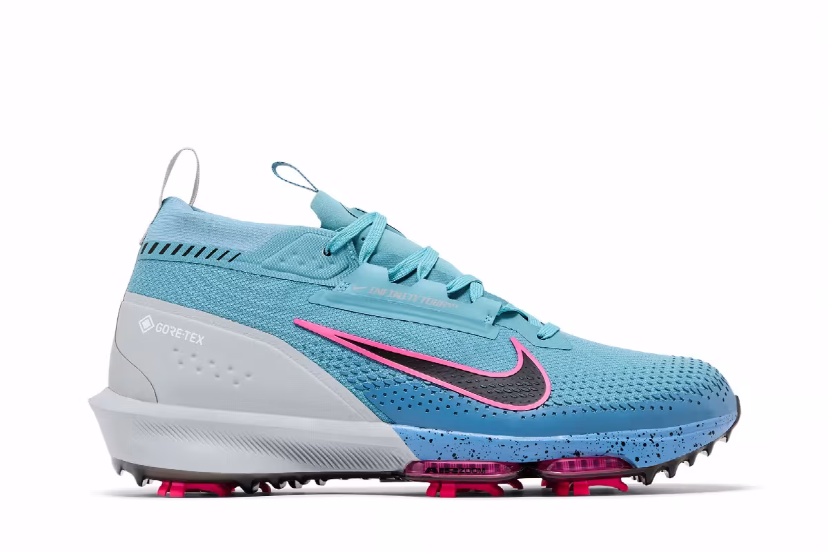 Nike Air Zoom Infinity Tour 2 Golf GORE-TEX Denim Turquoise Hyper Pink, view 2