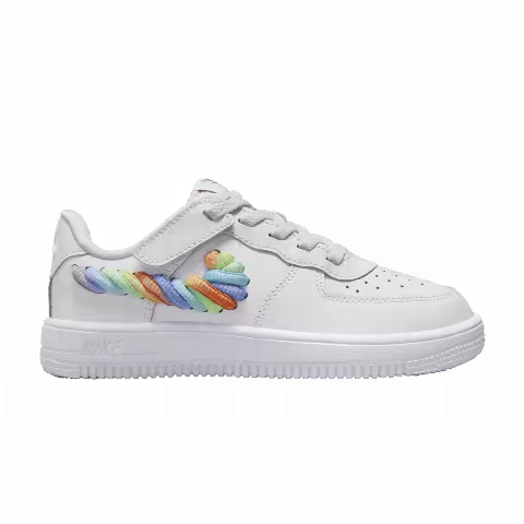 Nike Force 1 Low LV8 EasyOn PS 'Rainbow Lace Swoosh'