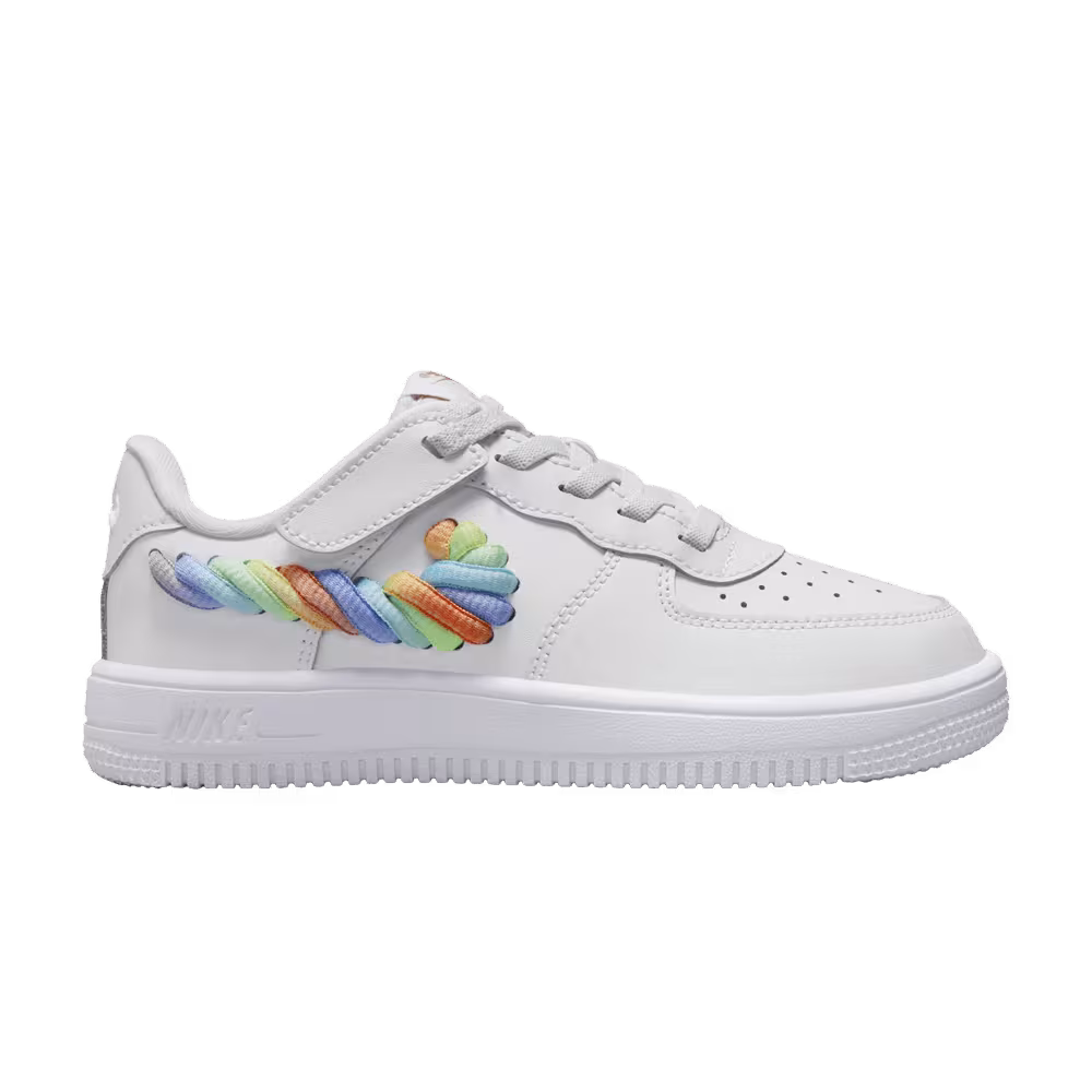 Nike Force 1 Low LV8 EasyOn PS Rainbow Lace Swoosh