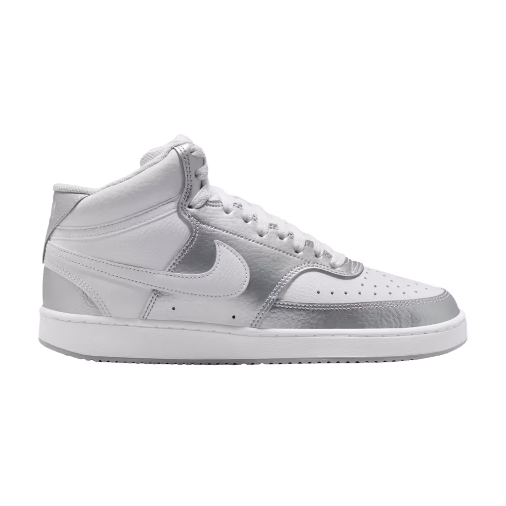 Nike Women's Court Vision Mid Metallic Silver White