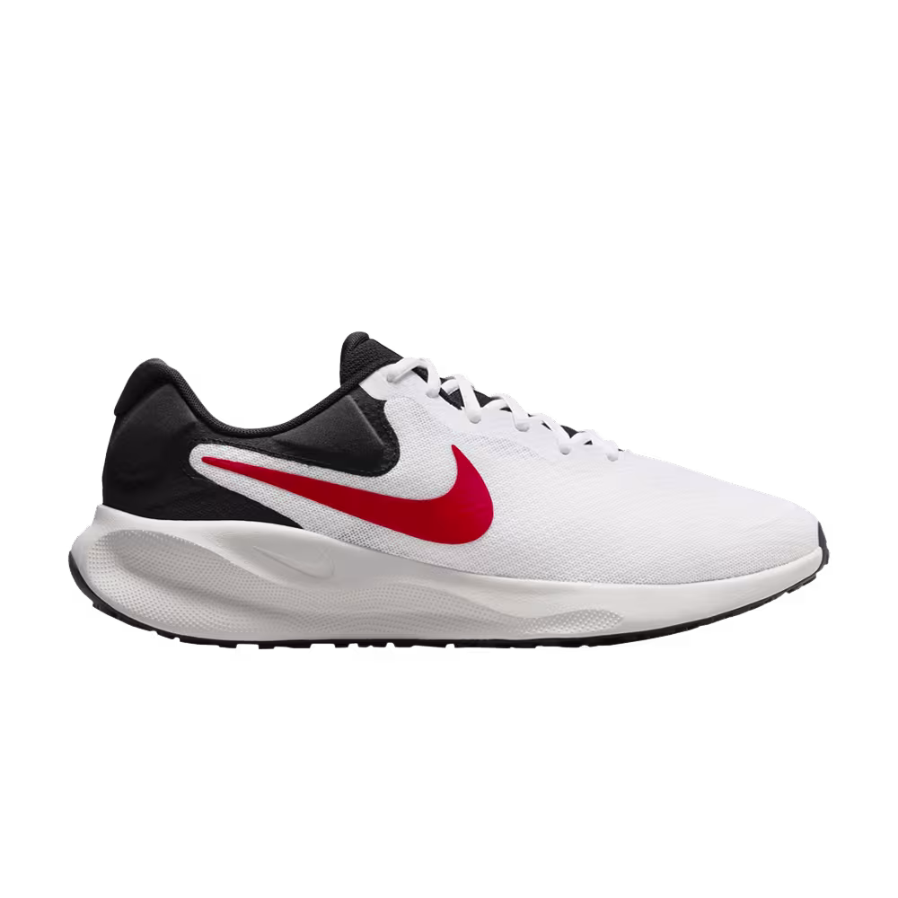 Nike Revolution 7 White Black Fire Red