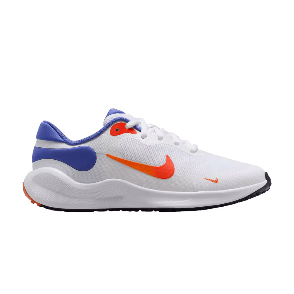 Nike Revolution 7 GS White Astronomy Blue Orange