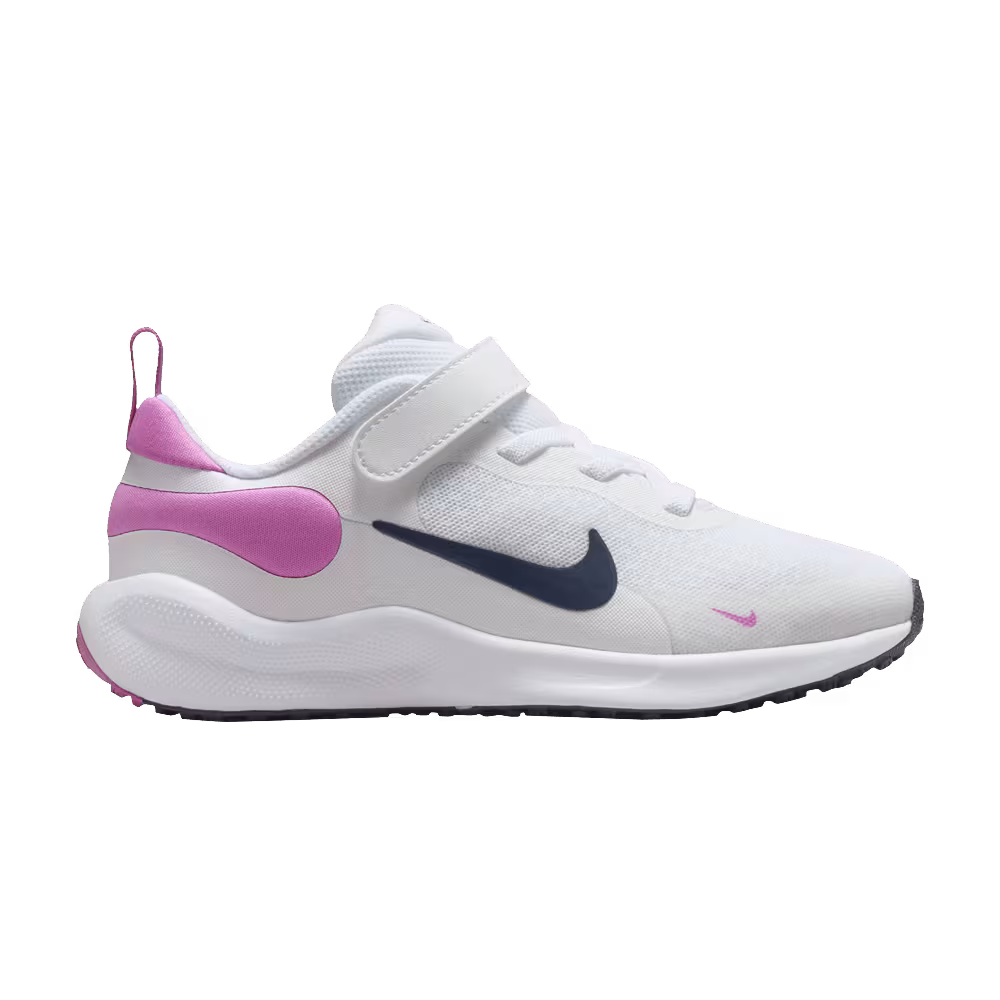 Nike Revolution 7 PS White Playful Pink Navy