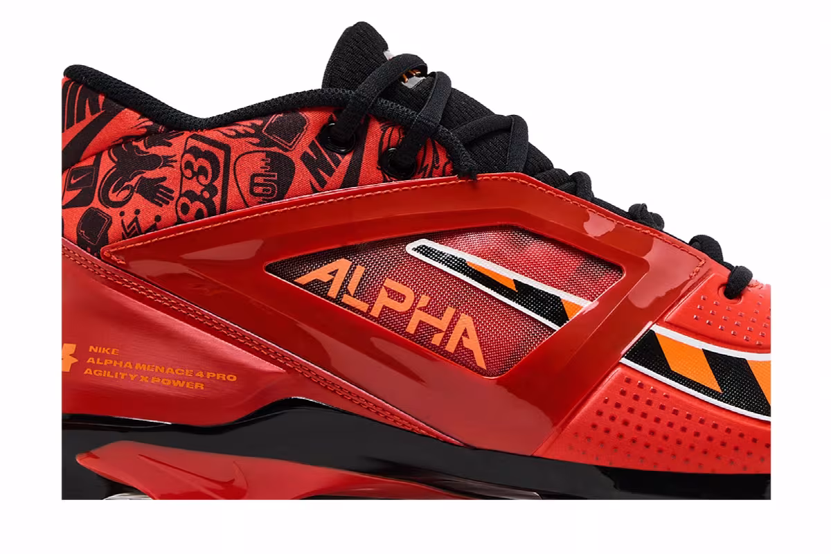 Nike Alpha Menace 4 Pro Picante Red Black, view 3