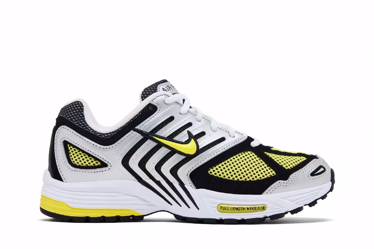Nike Women's Air Pegasus 2K5 Metallic Silver Black Opti Yellow, view 2