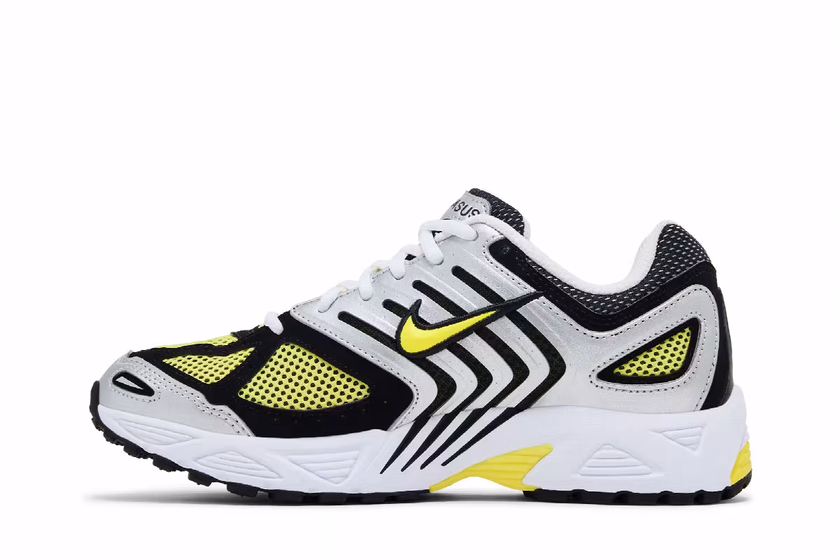 Nike Women's Air Pegasus 2K5 Metallic Silver Black Opti Yellow, view 4