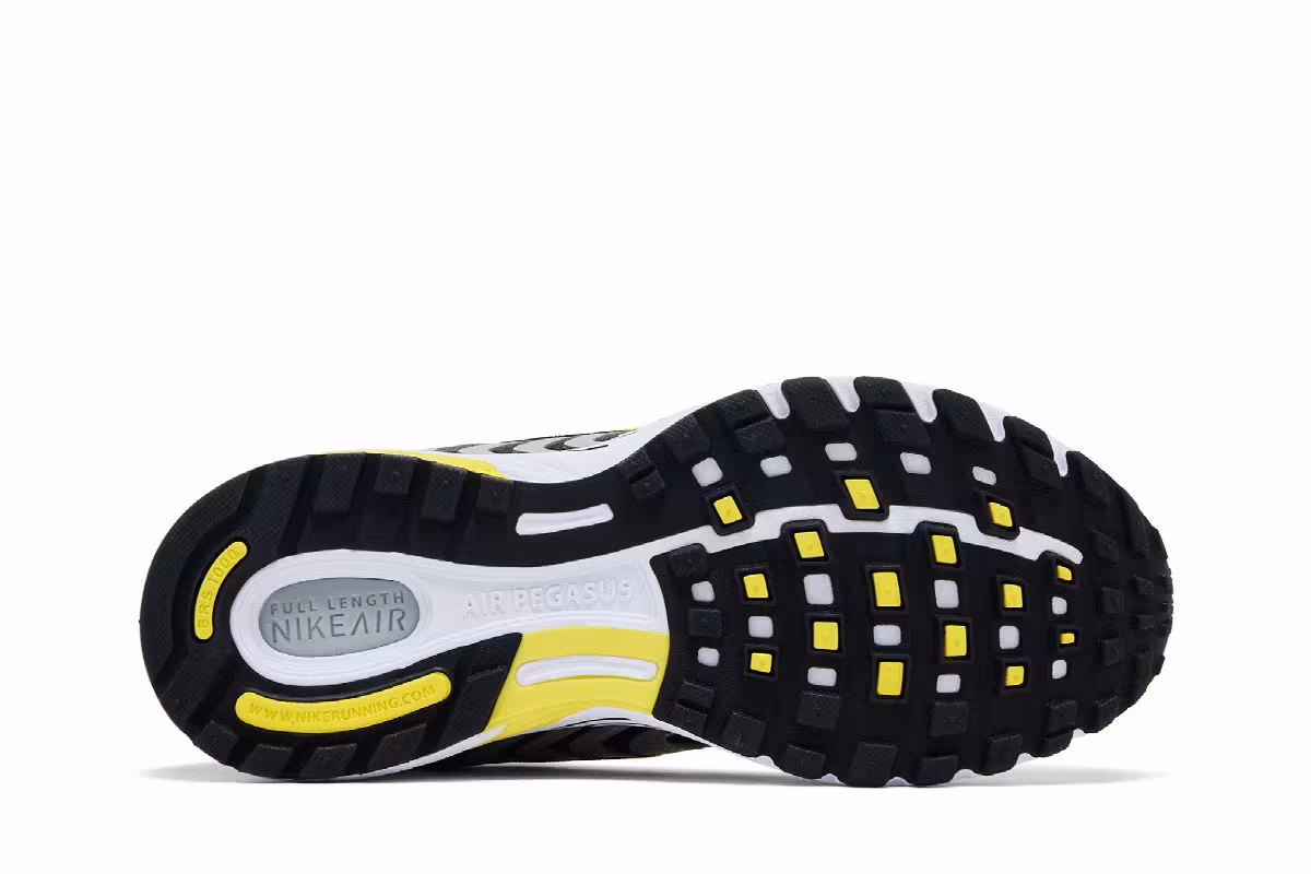 Nike Women's Air Pegasus 2K5 Metallic Silver Black Opti Yellow, view 5