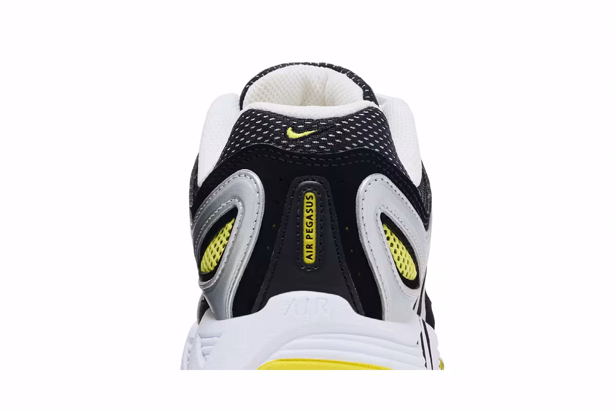 Nike Women's Air Pegasus 2K5 Metallic Silver Black Opti Yellow, view 8