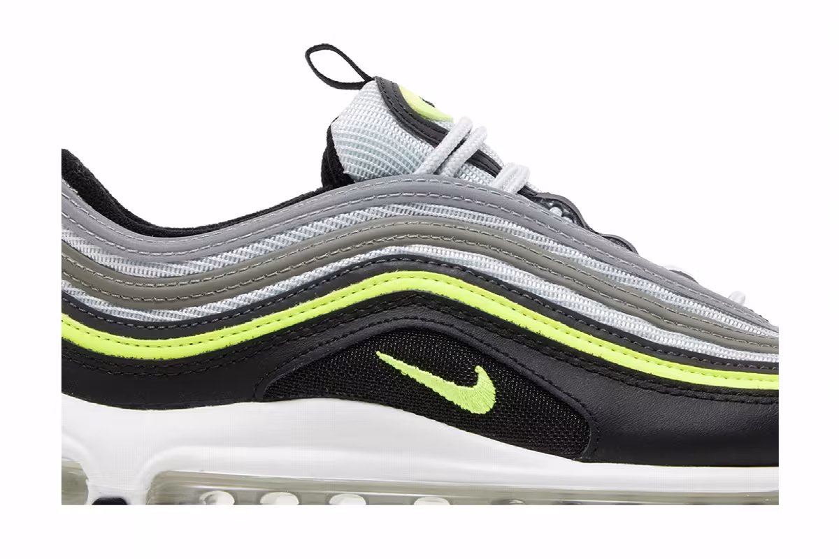 Nike Air Max 97 GS Platinum Black Volt, view 3