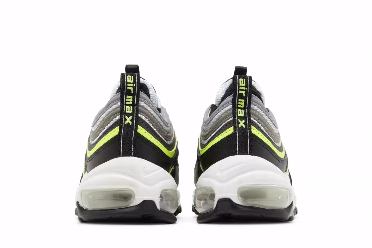 Nike Air Max 97 GS Platinum Black Volt, view 7