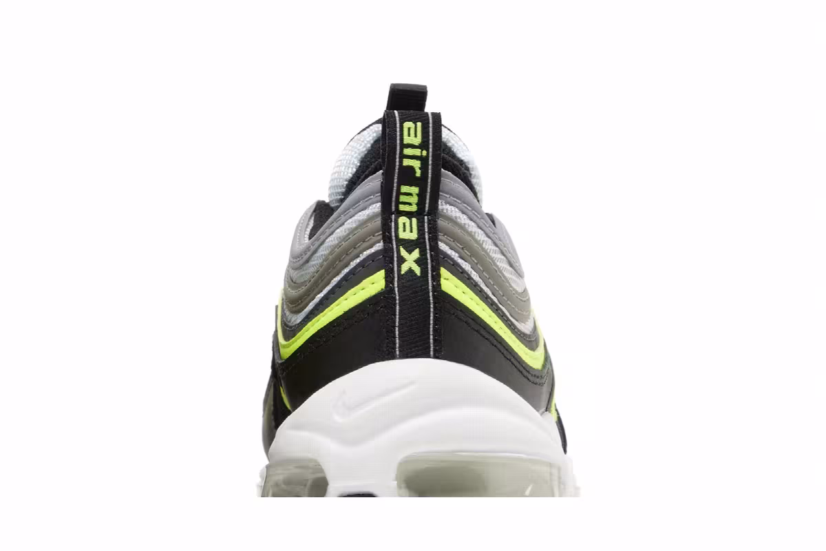 Nike Air Max 97 GS Platinum Black Volt, view 8
