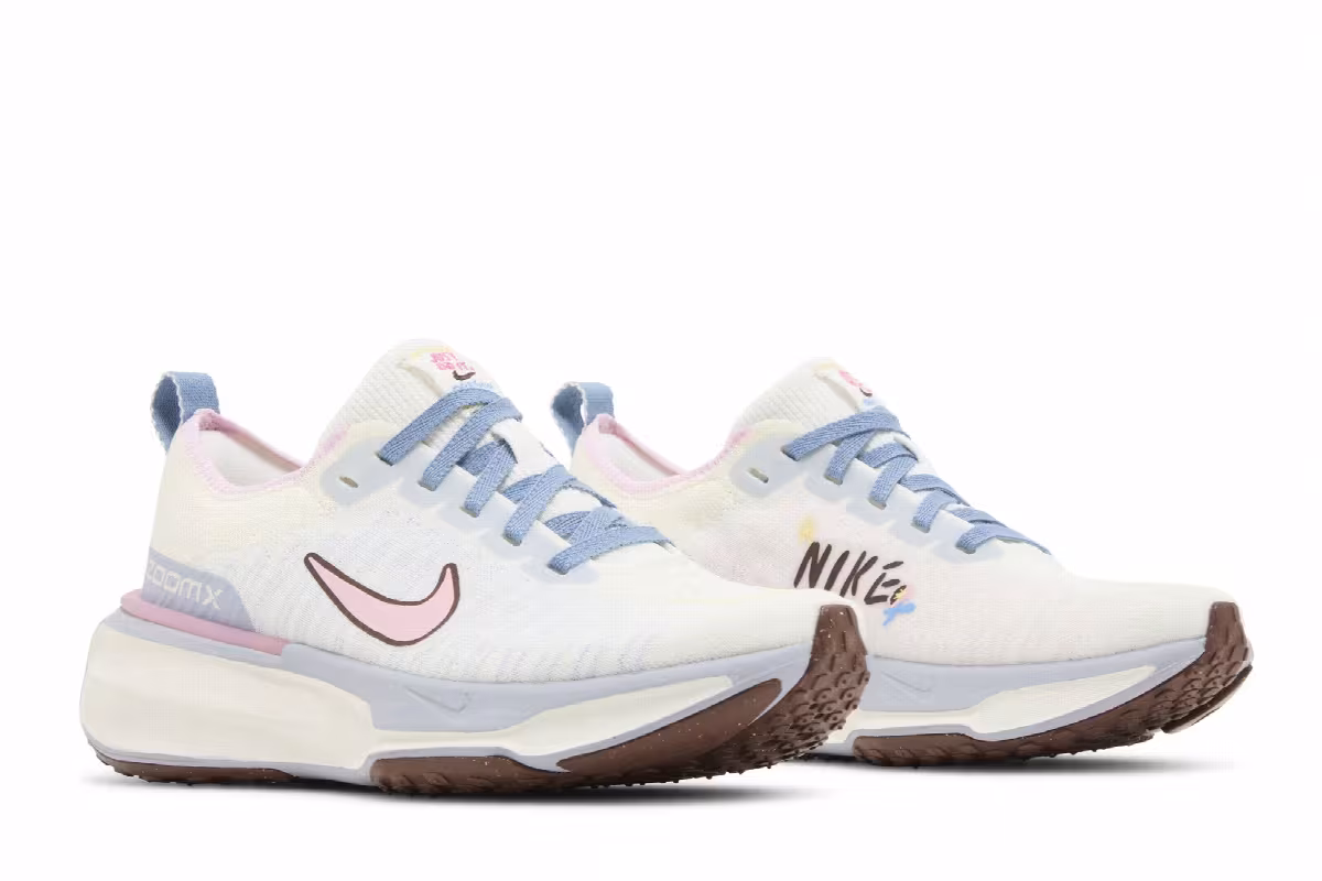 Nike Women's ZoomX Invincible 3 Blue Whisper Soft Pink, view 9