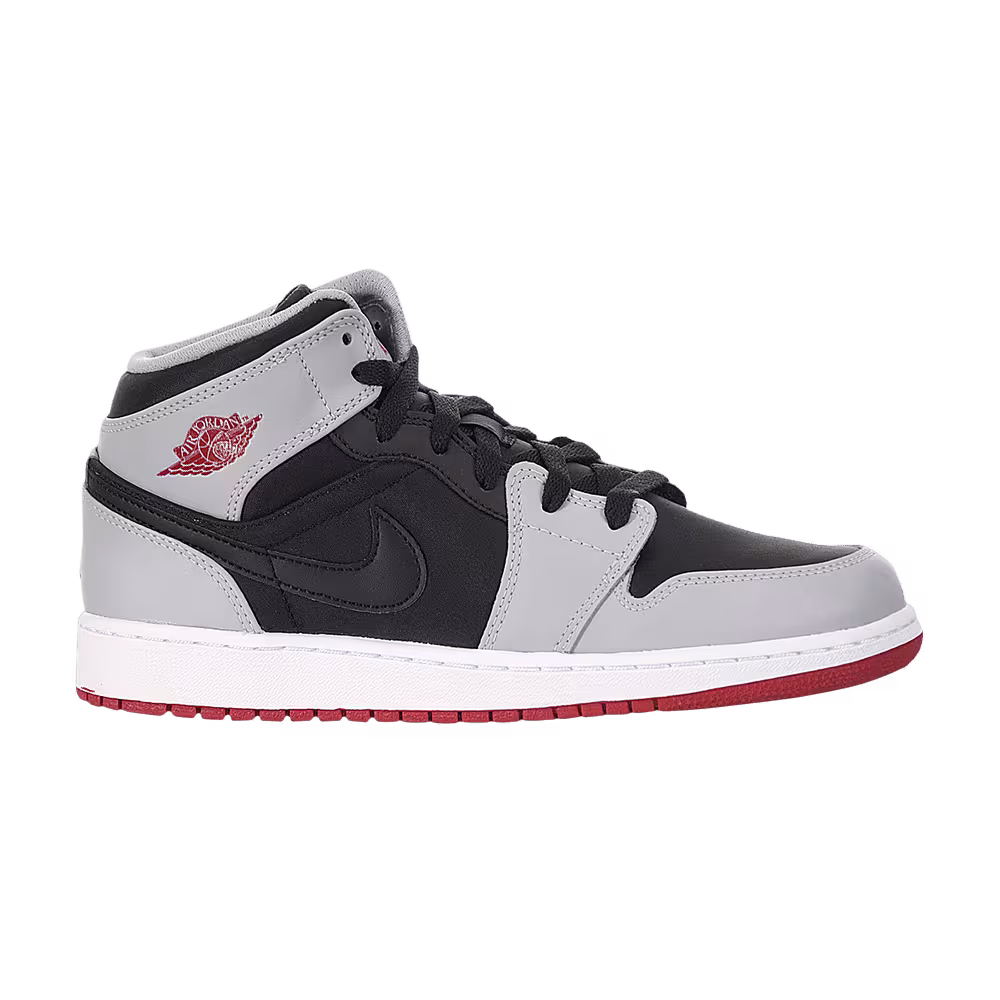 Air Jordan 1 Mid GS Gym Red Wolf Grey