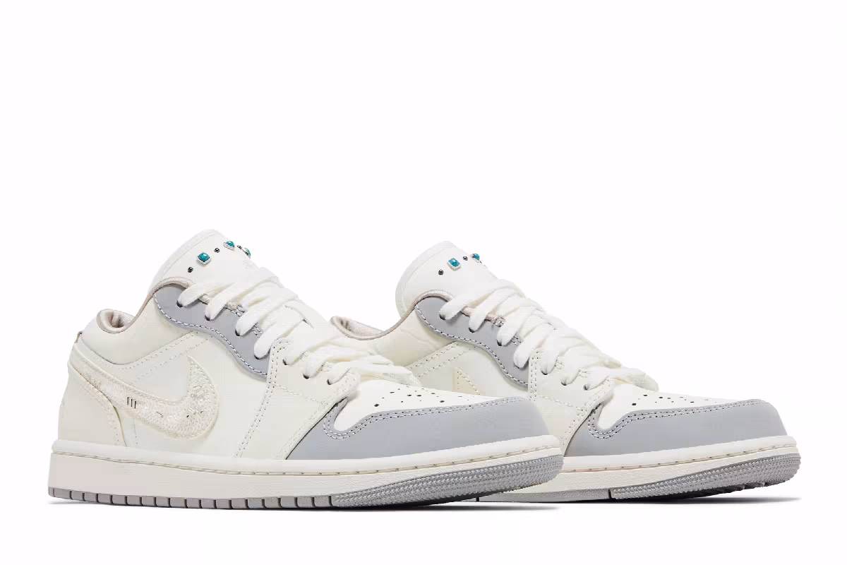 Women's Air Jordan 1 Low Sail Soft Pearl Sequins, view 9