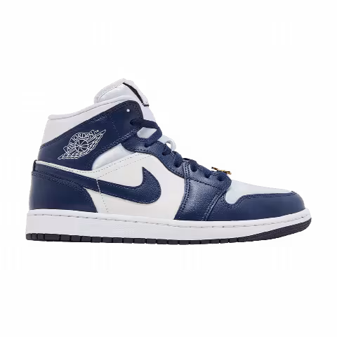 Wmns Air Jordan 1 Mid 'Midnight Navy Gold Charms'