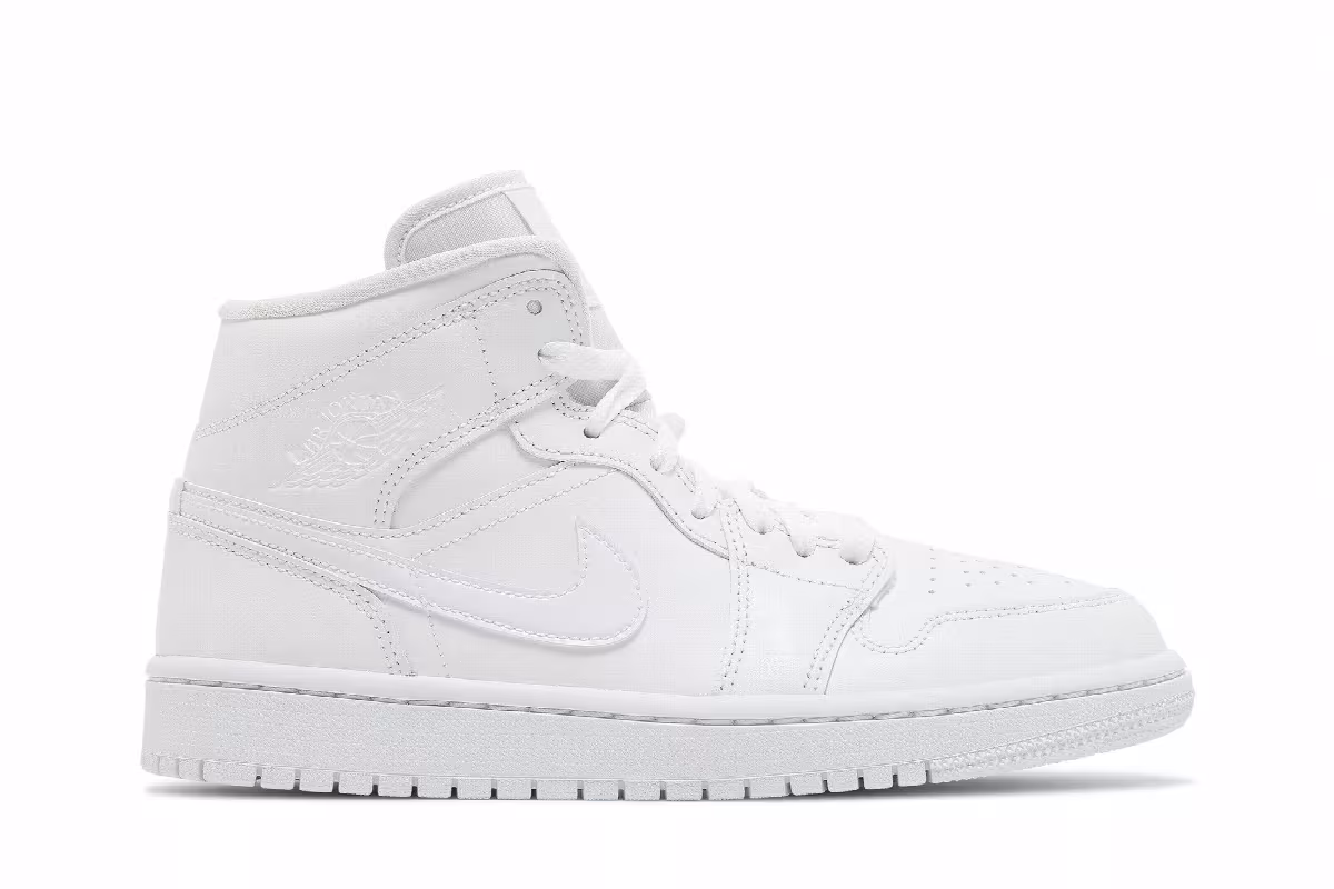 Women's Air Jordan Mid Triple White 2022, view 2