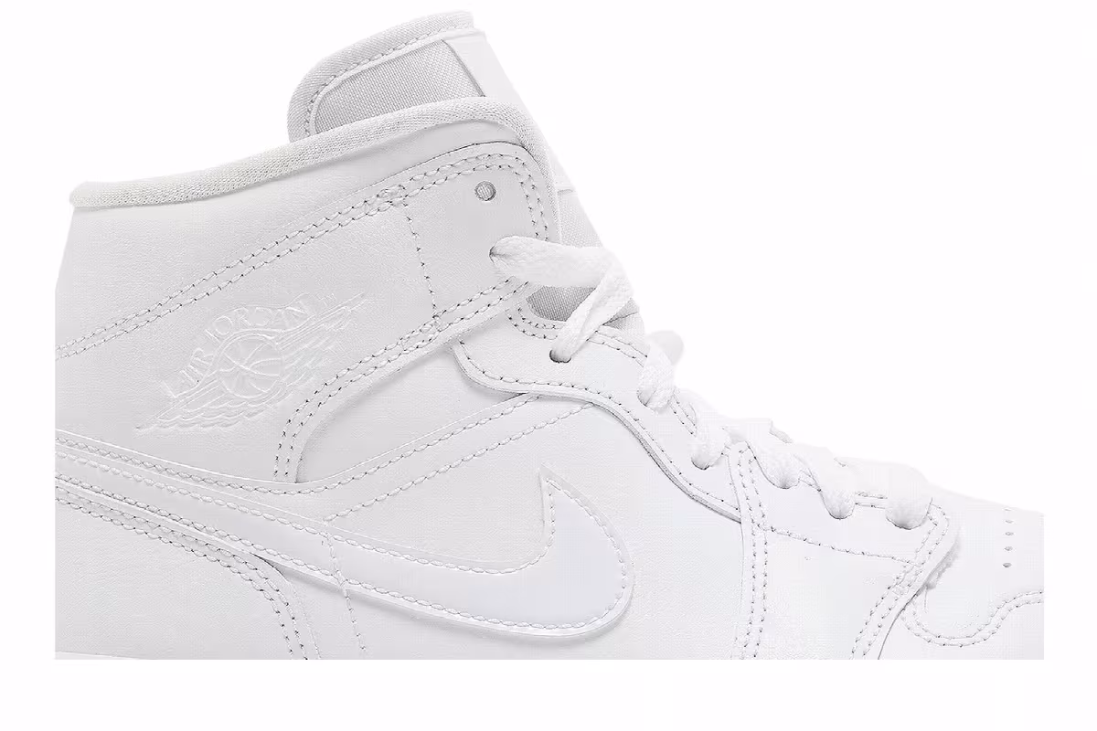 Women's Air Jordan Mid Triple White 2022, view 3