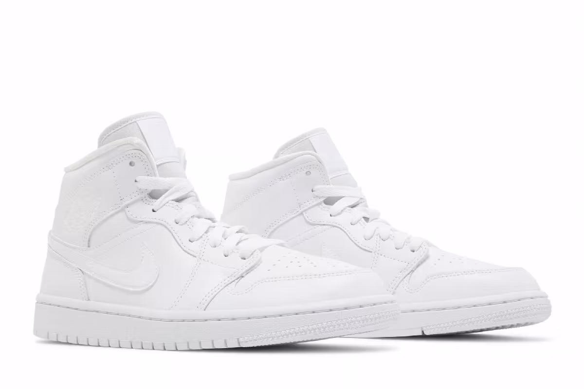 Women's Air Jordan Mid Triple White 2022, view 9