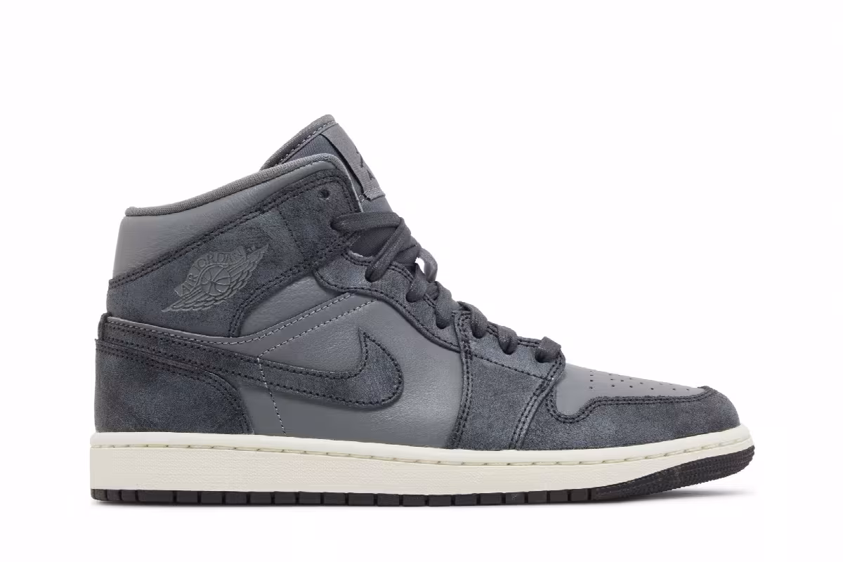 Women's Air Jordan 1 Mid Distressed Smoke Grey, view 2