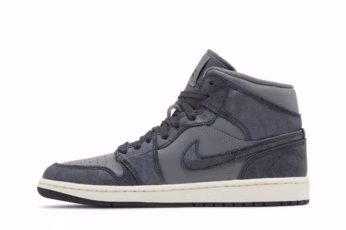 Women's Air Jordan 1 Mid Distressed Smoke Grey, view 4