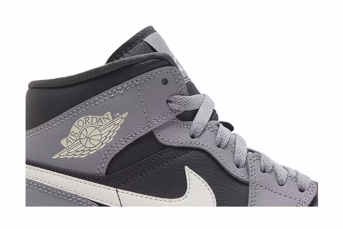 Women's Air Jordan 1 Mid Cement Grey, view 3