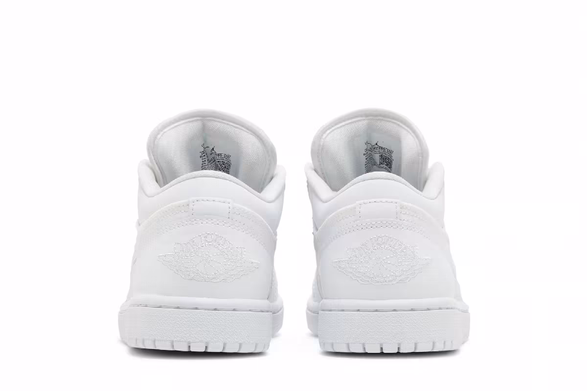Women's Air Jordan 1 Low Triple White Quilted, view 7