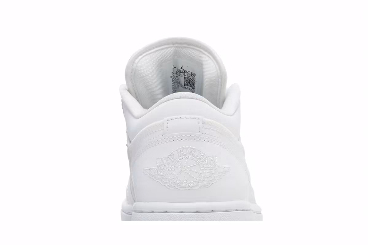 Women's Air Jordan 1 Low Triple White Quilted, view 8