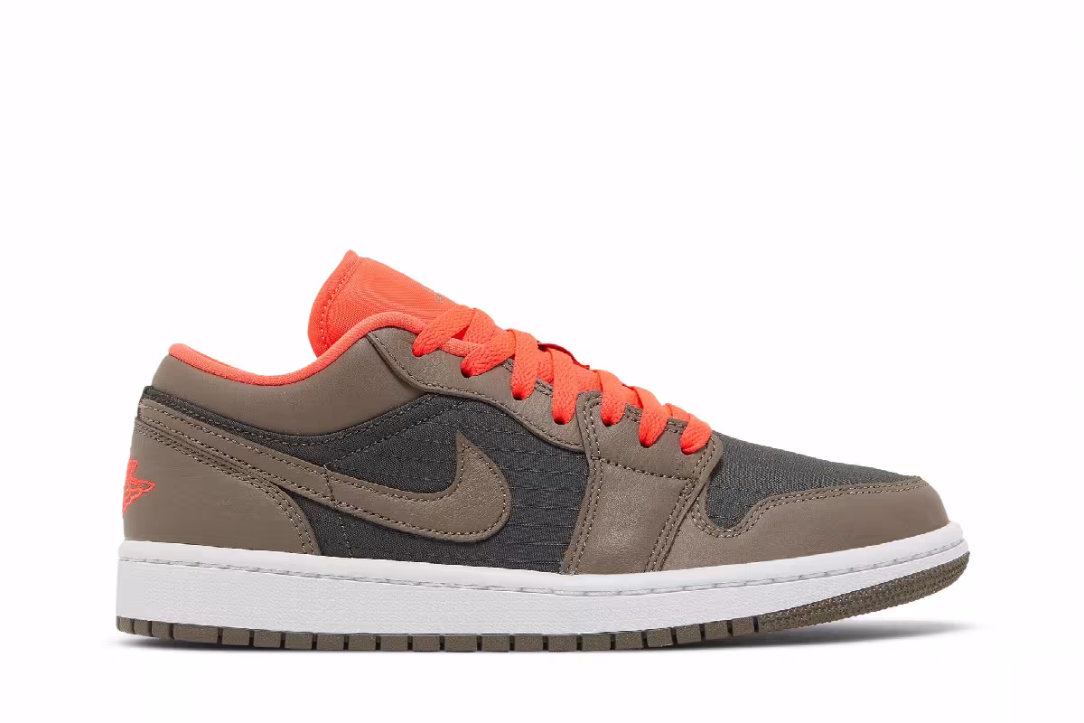 Women's Air Jordan 1 Low SE Black Olive Bright Crimson, view 2