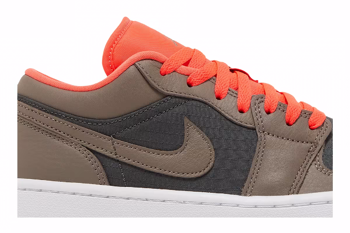 Women's Air Jordan 1 Low SE Black Olive Bright Crimson, view 3