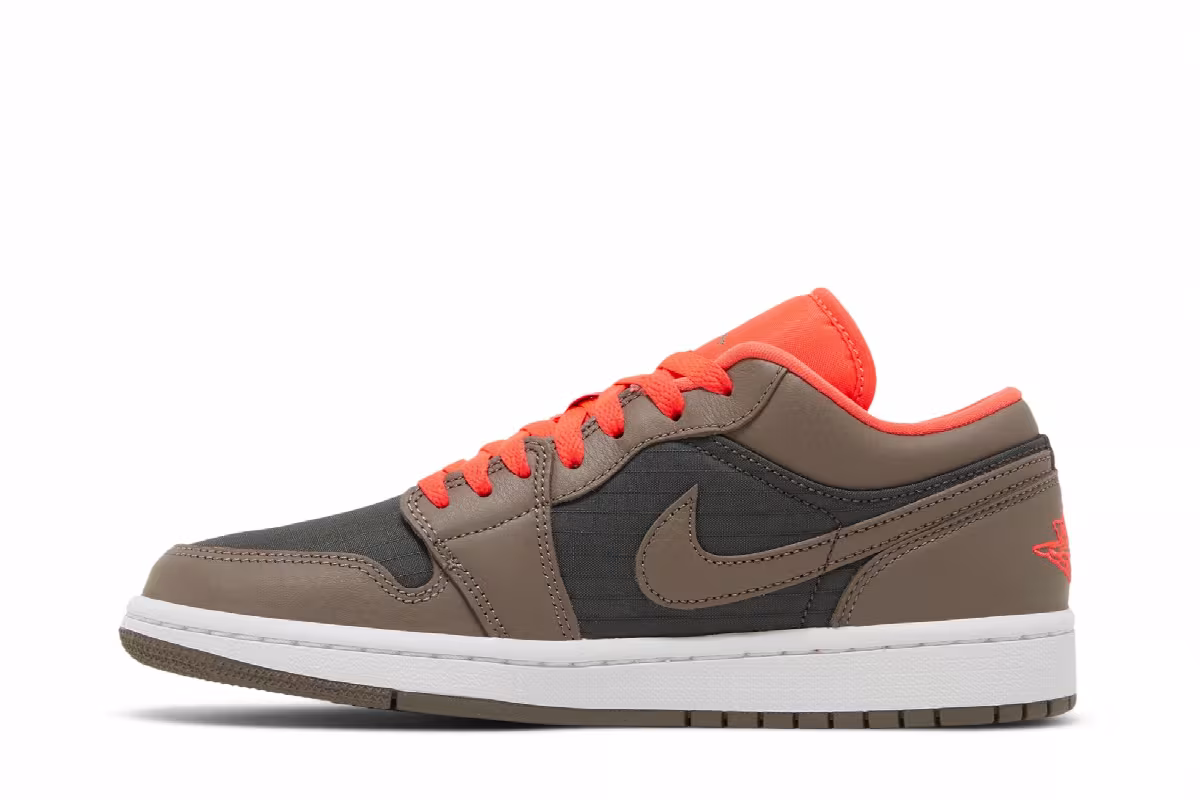 Women's Air Jordan 1 Low SE Black Olive Bright Crimson, view 4