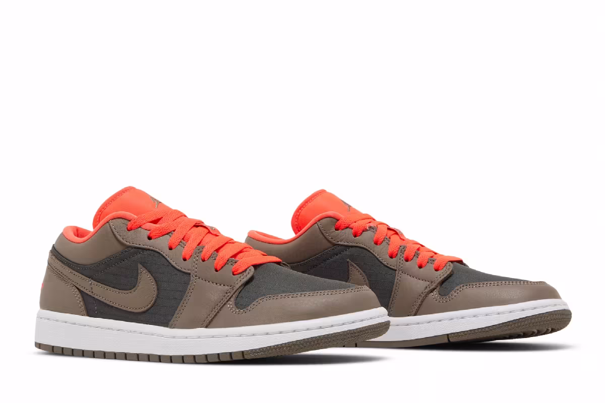 Women's Air Jordan 1 Low SE Black Olive Bright Crimson, view 9