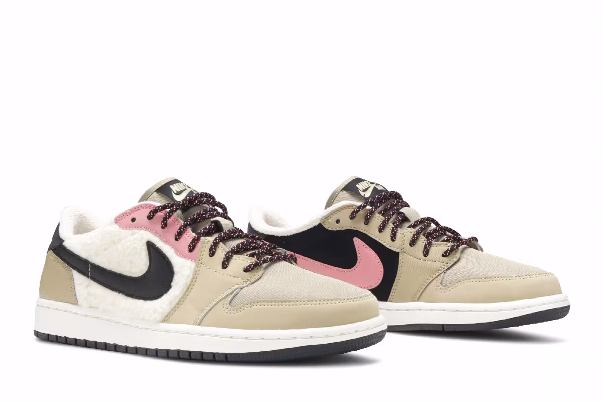 Women's Air Jordan 1 Low Fleece Parachute Beige, view 9