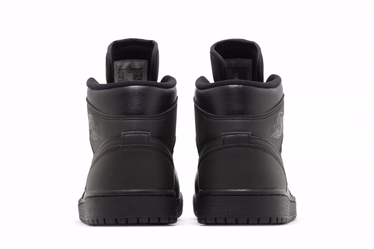 Women's Air Jordan 1 Mid Triple Black, view 7