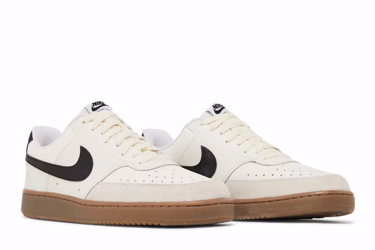 Nike Court Vision Low White Black Gum, view 9