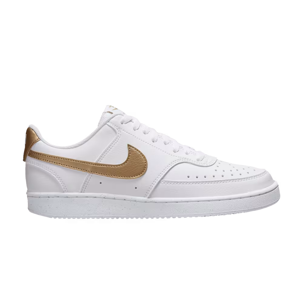 Nike Women's Court Vision Low Next Nature White Metallic Gold